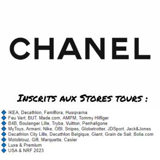Logo Chanel + Inscrits aux stores tours